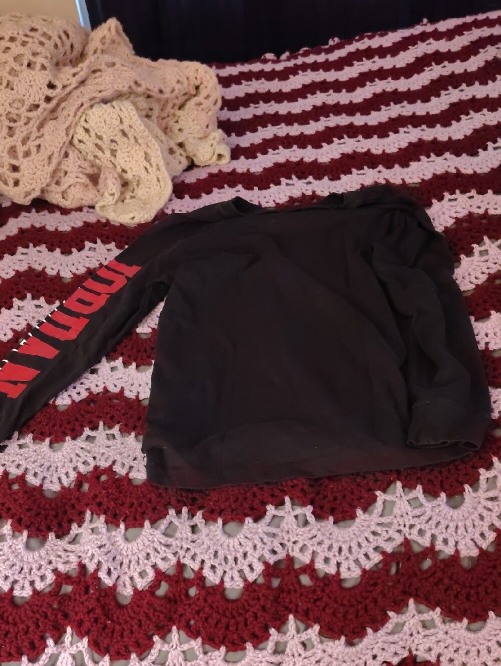 Jordan Black Long-Sleeve Tee with Red and White Logos - Picture 5 of 5